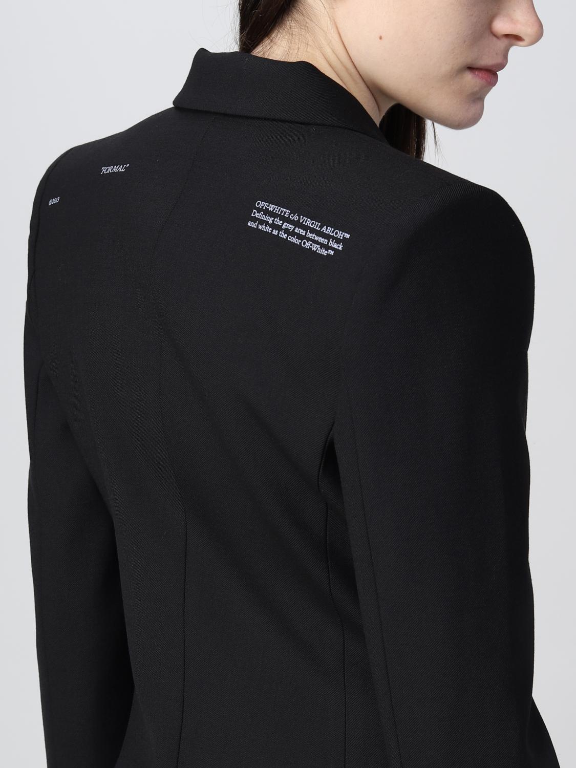 OFF-WHITE BLAZER: Giacca Off-White in misto lana, Nero - Img 5