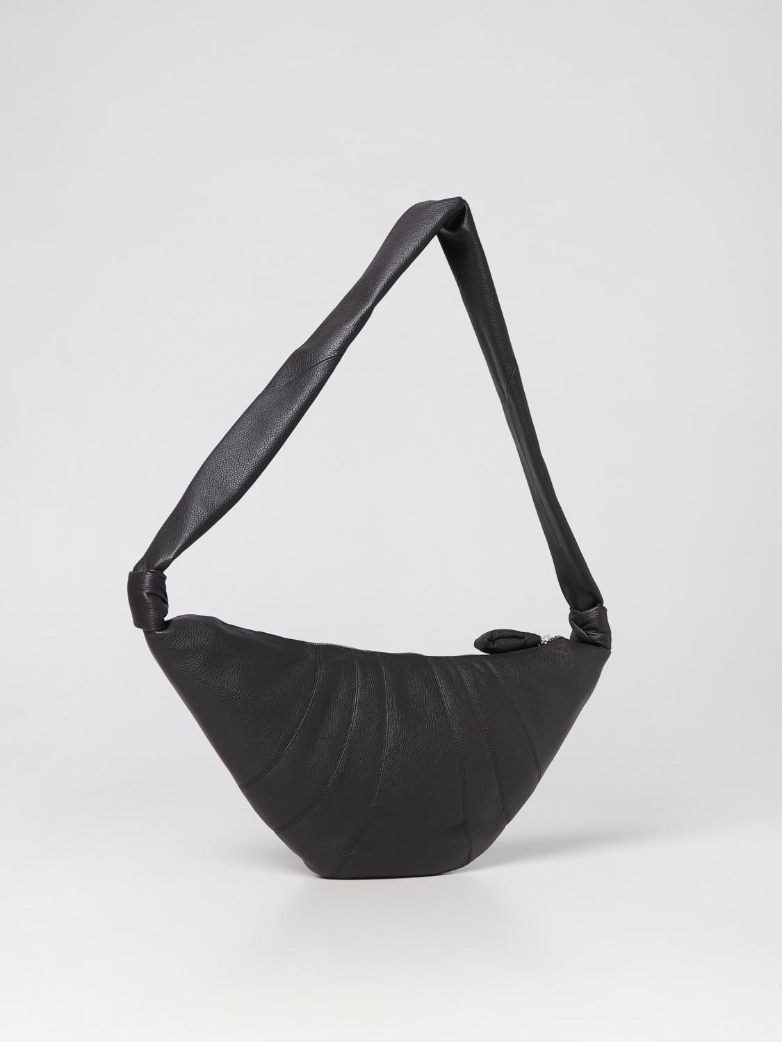 LEMAIRE BORSA A SPALLA: Borsa Croissant Lemaire in pelle a micro grana, Marrone - Img 2