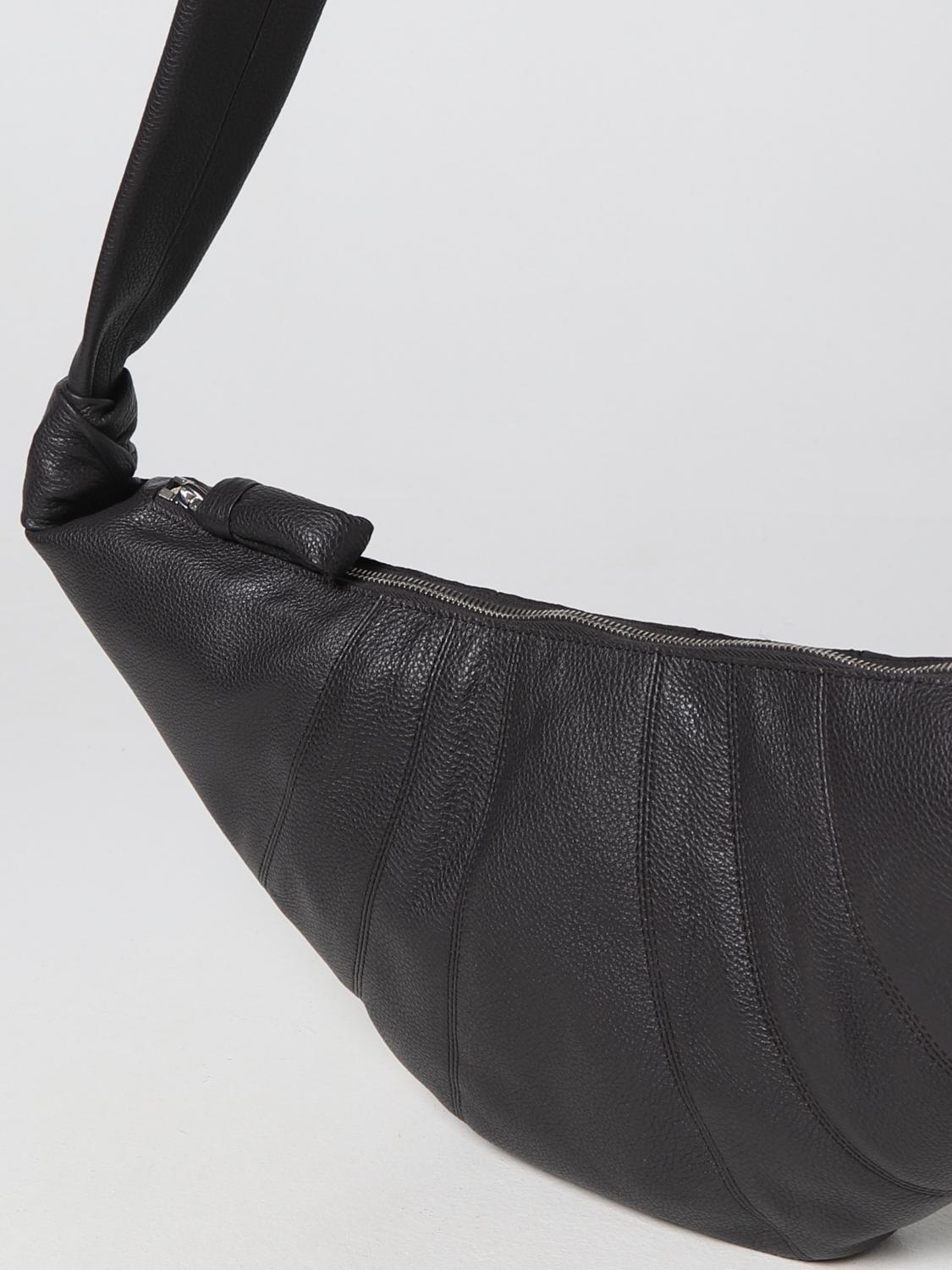 LEMAIRE BORSA A SPALLA: Borsa Croissant Lemaire in pelle a micro grana, Marrone - Img 3