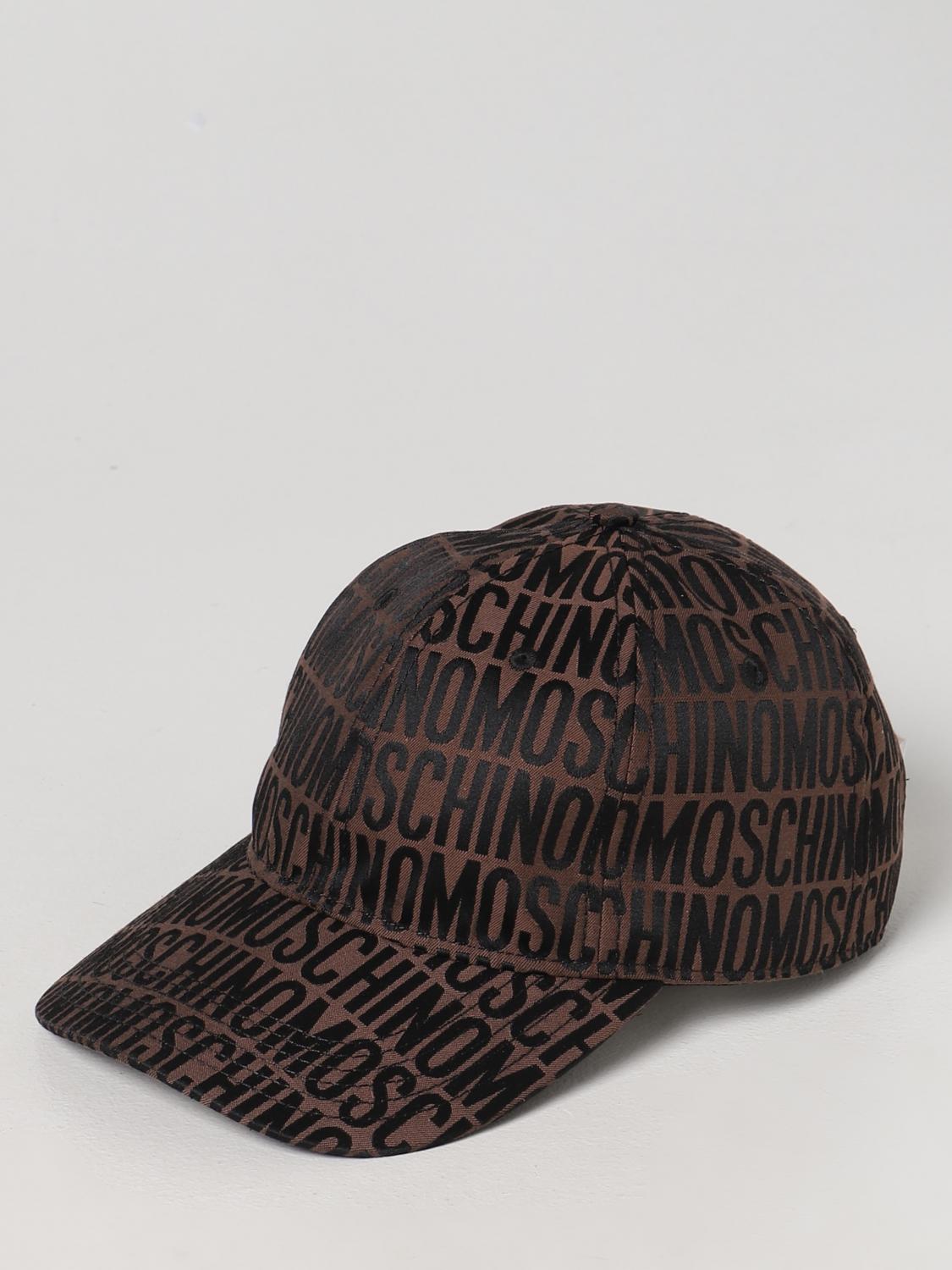 MOSCHINO COUTURE CAPPELLO: Cappello Moschino Couture in misto cotone con logo jacquard , Marrone - Img 1
