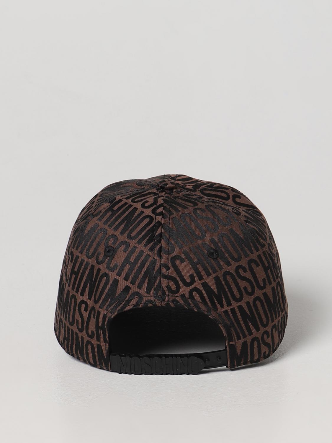 MOSCHINO COUTURE CAPPELLO: Cappello Moschino Couture in misto cotone con logo jacquard , Marrone - Img 3