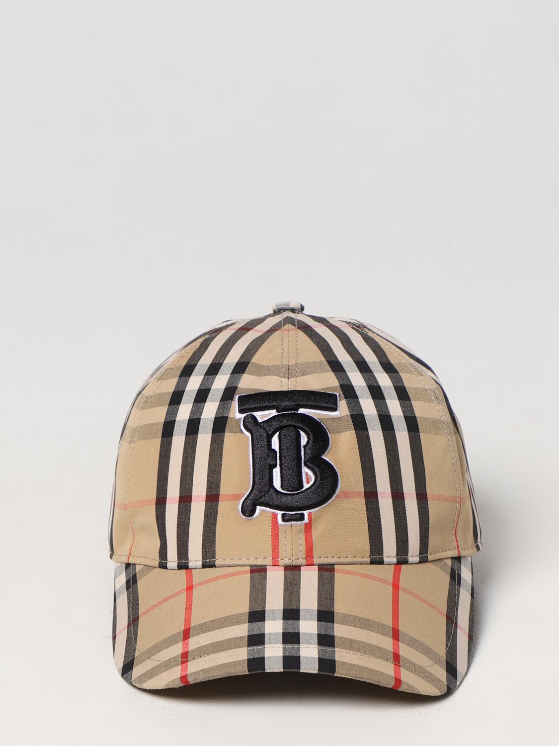 BURBERRY CAPPELLO: Cappello Burberry in cotone con Vintage Check all over, Beige - Img 2