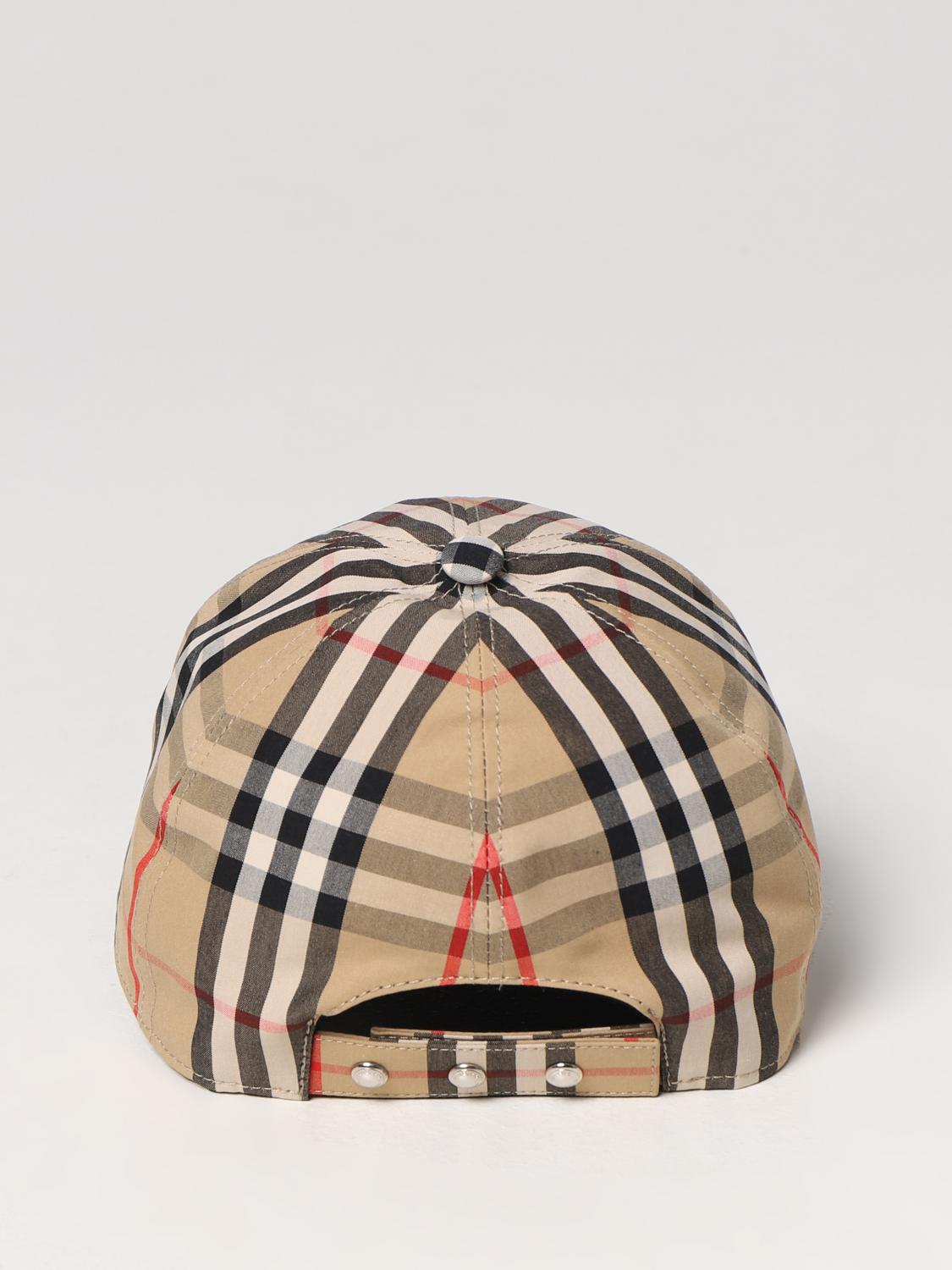 BURBERRY CAPPELLO: Cappello Burberry in cotone con Vintage Check all over, Beige - Img 3