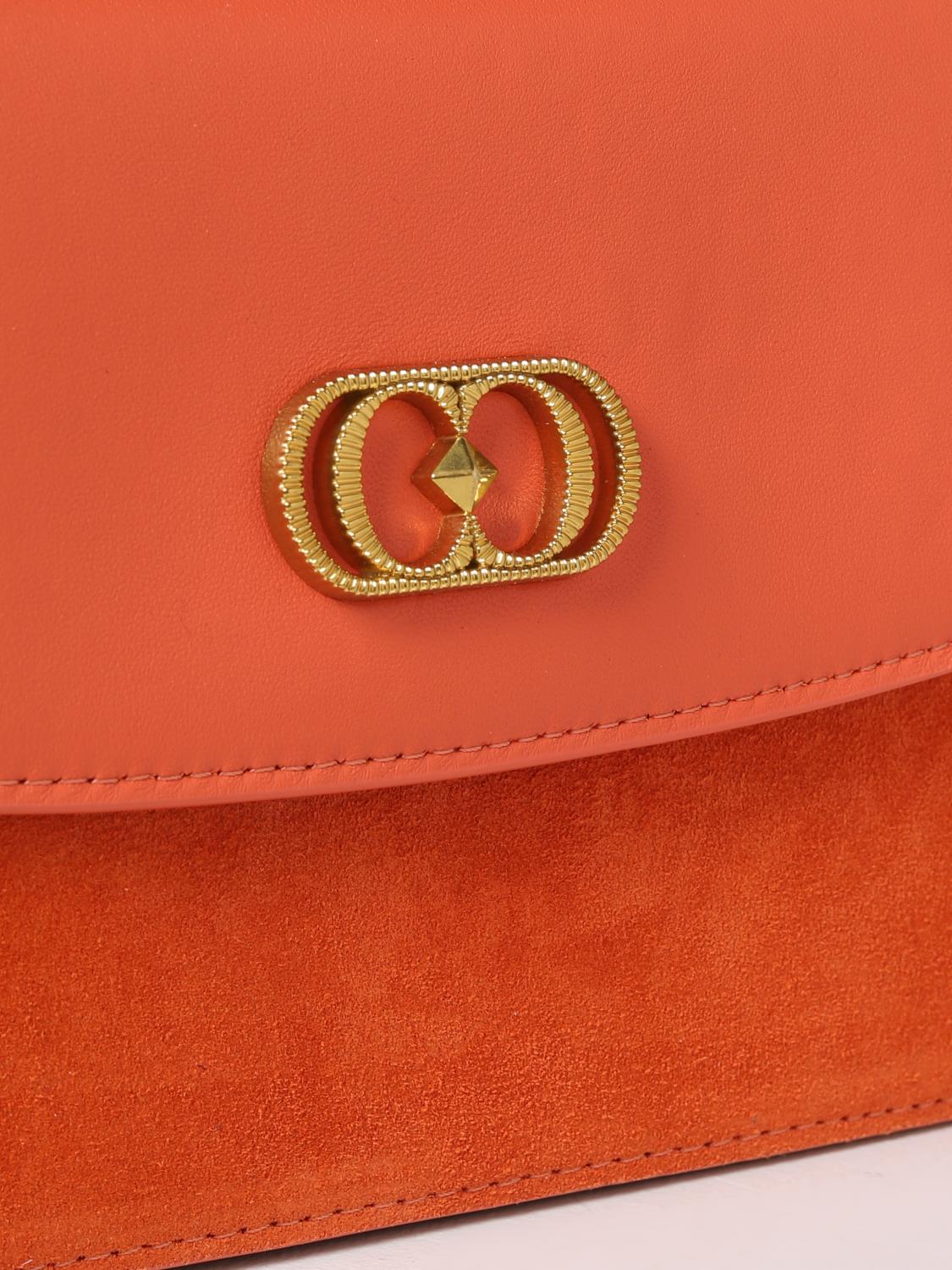 LA CARRIE BORSA A MANO: Borsa Transition La Carrie in pelle, Arancione - Img 3