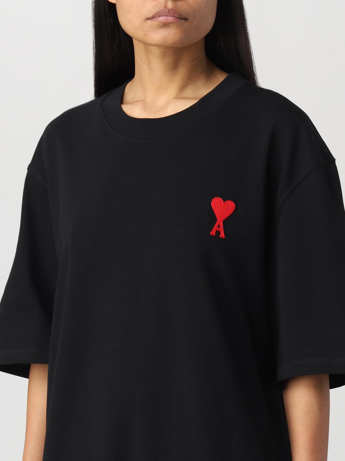 AMI PARIS: Top woman - Black | Ami Paris t-shirt UTS004726