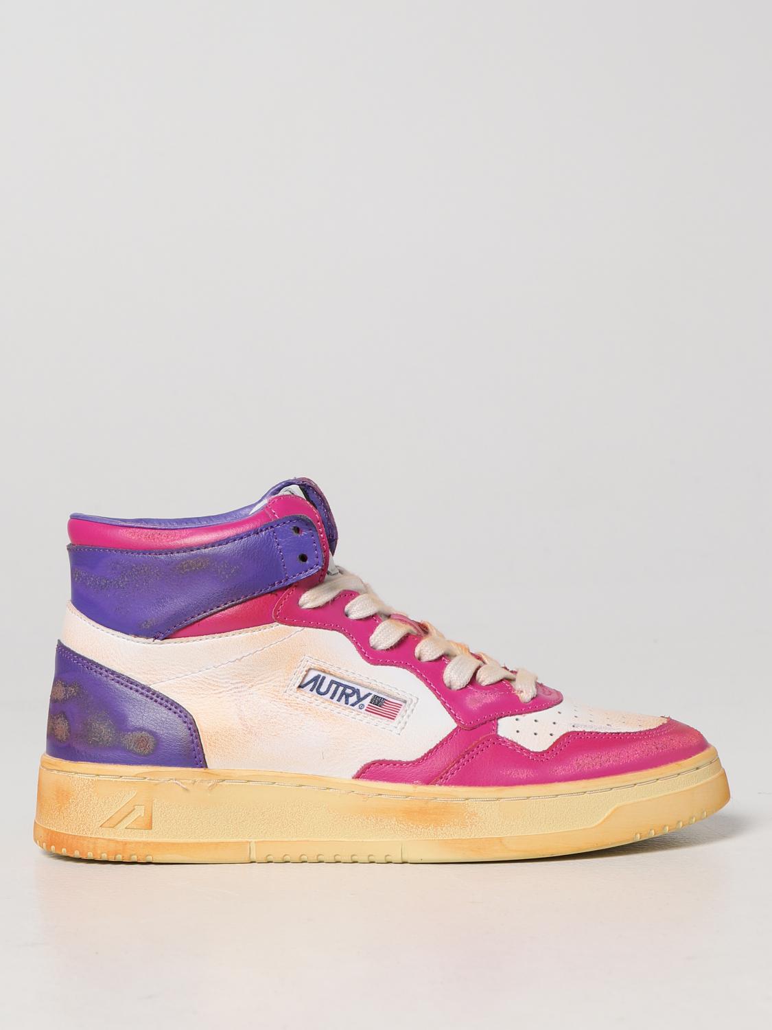 AUTRY SNEAKERS: Autry Super Vintage sneakers in used leather, Pink - Img 1