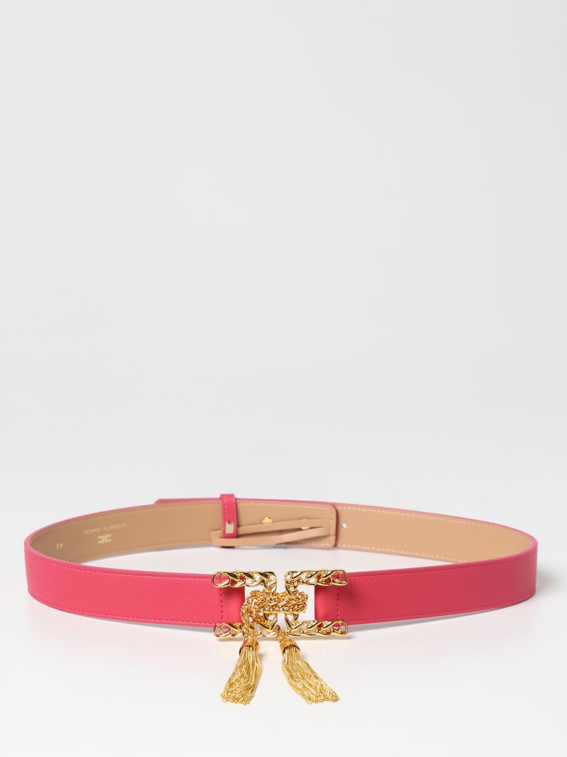 ELISABETTA FRANCHI: belt in synthetic leather - Fuchsia