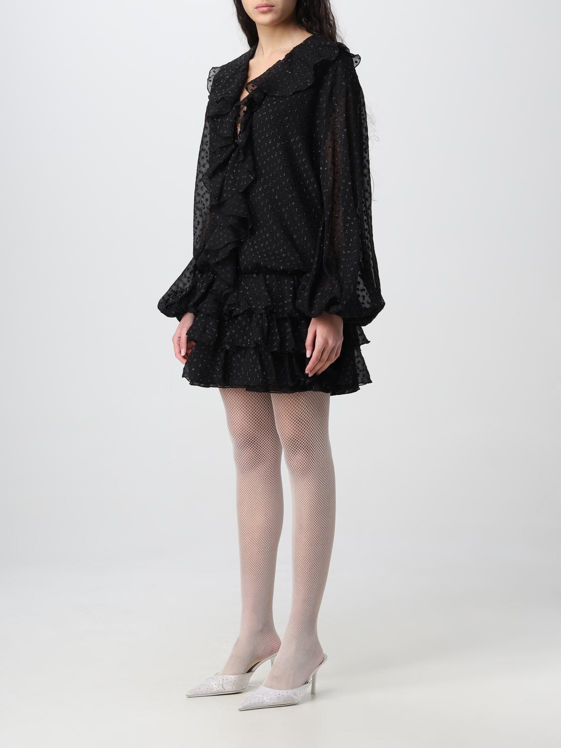 BLUMARINE ABITO: Abito Blumarine in misto seta, Nero - Img 3