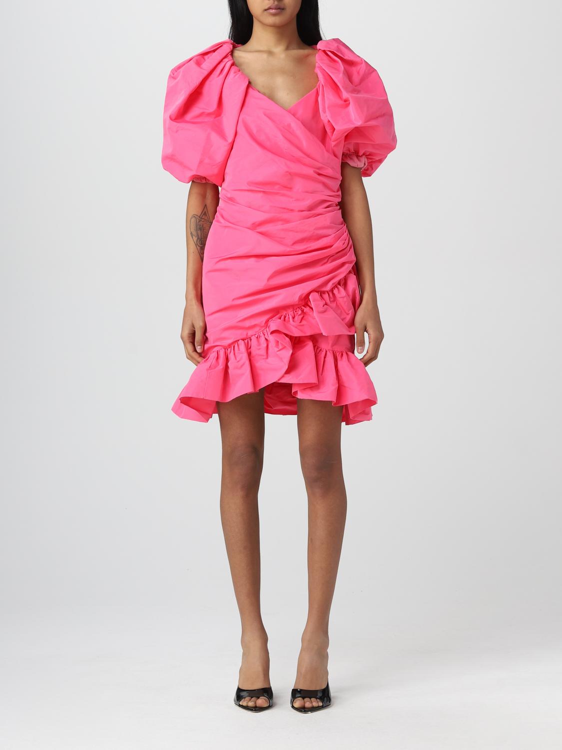 MSGM DRESS: MSGM dress in taffeta, Fuchsia - Img 1