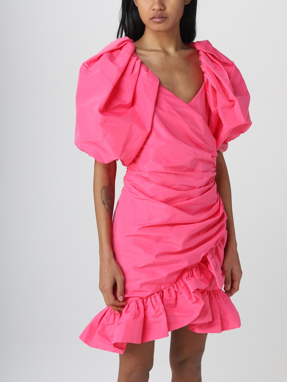 MSGM DRESS: MSGM dress in taffeta, Fuchsia - Img 3