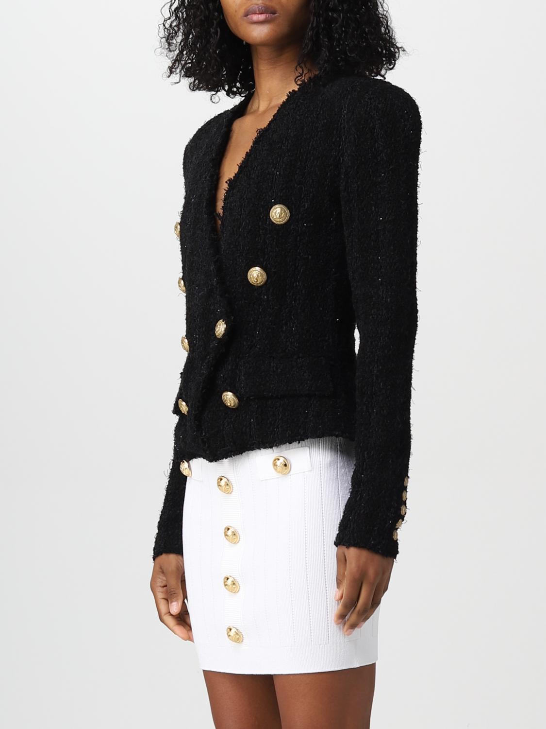 BALMAIN BLAZER: Blazer Balmain in tweed, Nero - Img 4