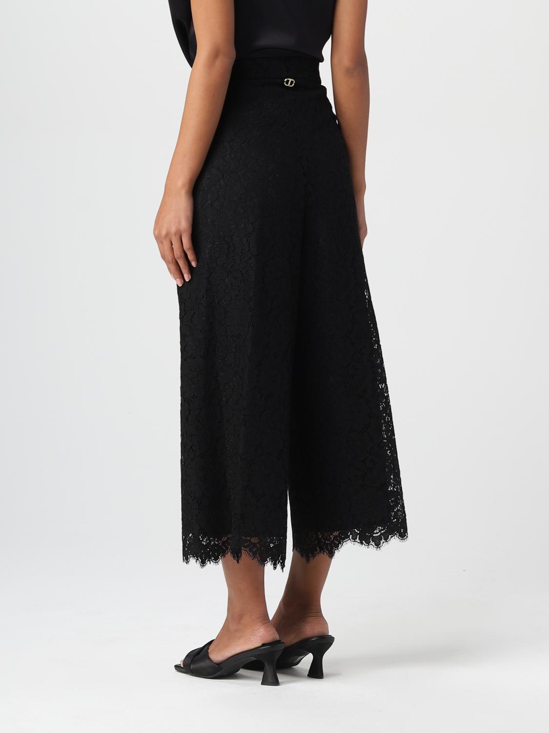 TWINSET PANTALONI: Pantalone Twinset in pizzo macramè, Nero - Img 2