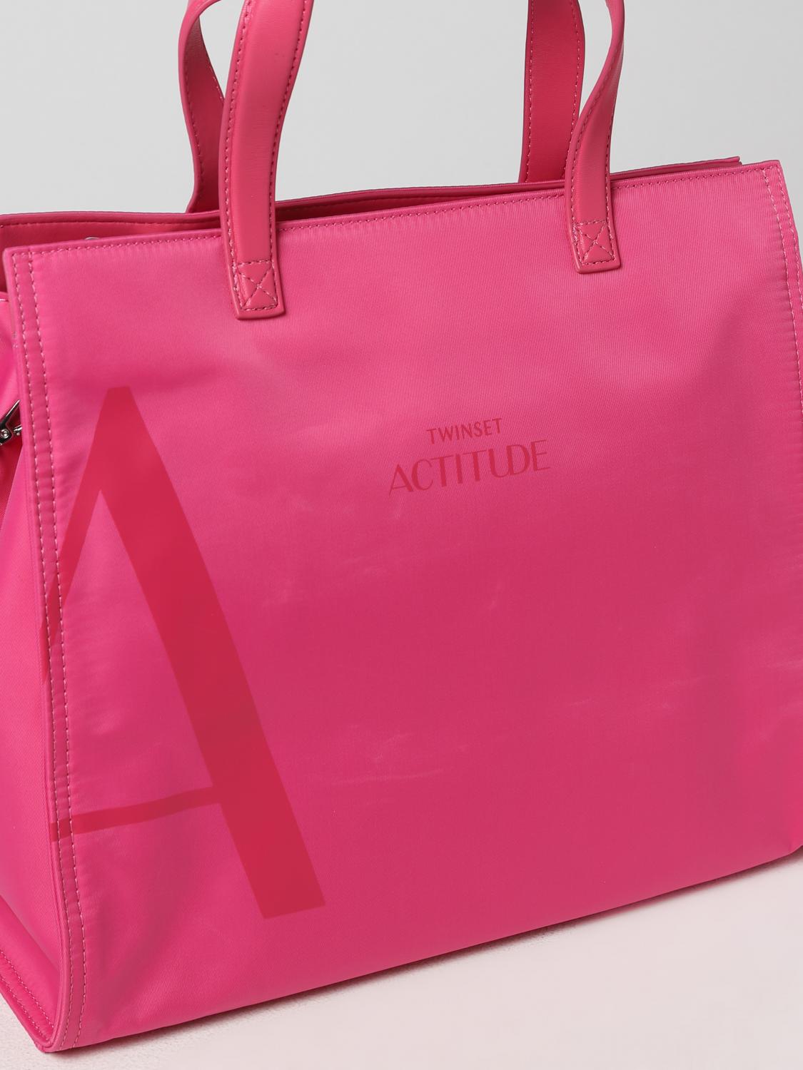 ACTITUDE TWINSET BORSA TOTE: Borsa Actitude Twinset in nylon, Ciliegia - Img 3