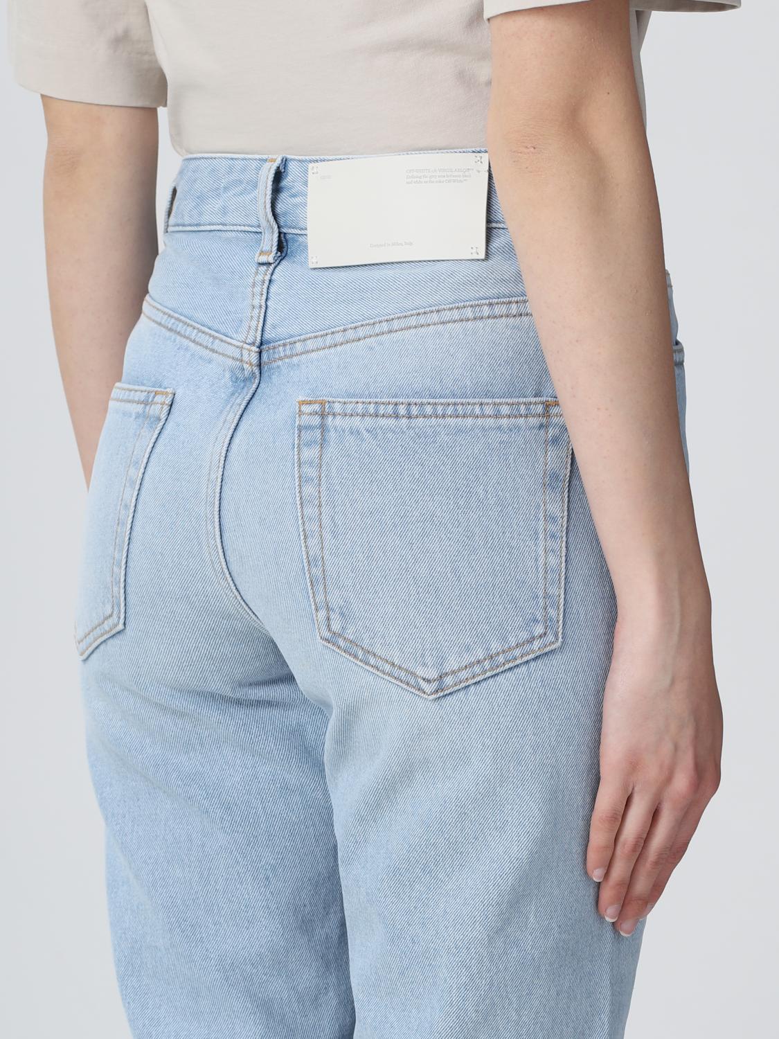 デニム・ジーパン Off-White Woman Jeans Gnawed Blue OWYA053S23DEN001 4000 Off-White Outlet: denim jeans - Gnawed Blue | Off-White