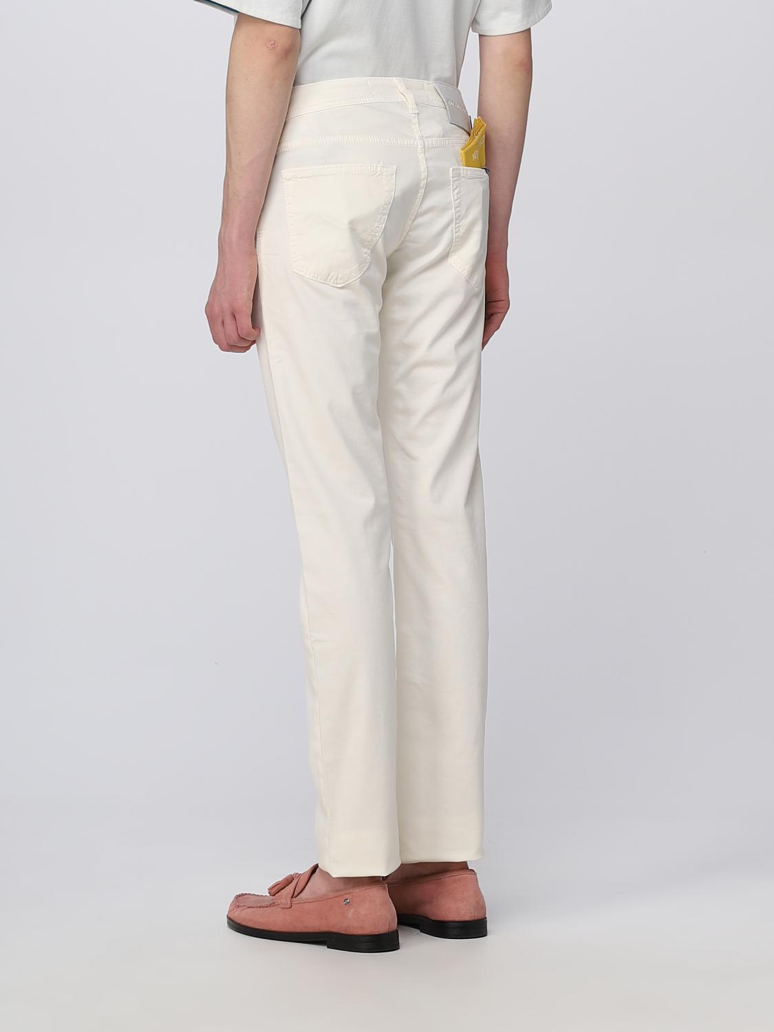 JACOB COHEN 裤子: 裤子 男士 Jacob Cohen, 象牙色 - Img 2