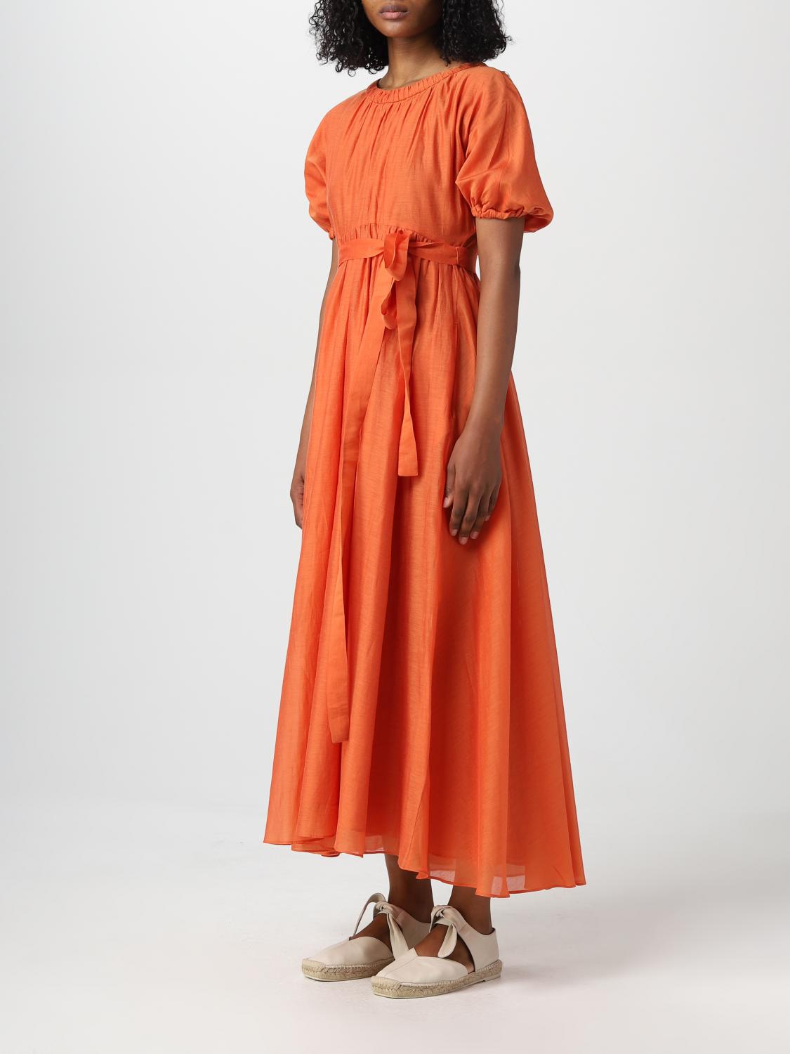 max mara orange dress Max Mara - Calenda orange midi dress CALENDA