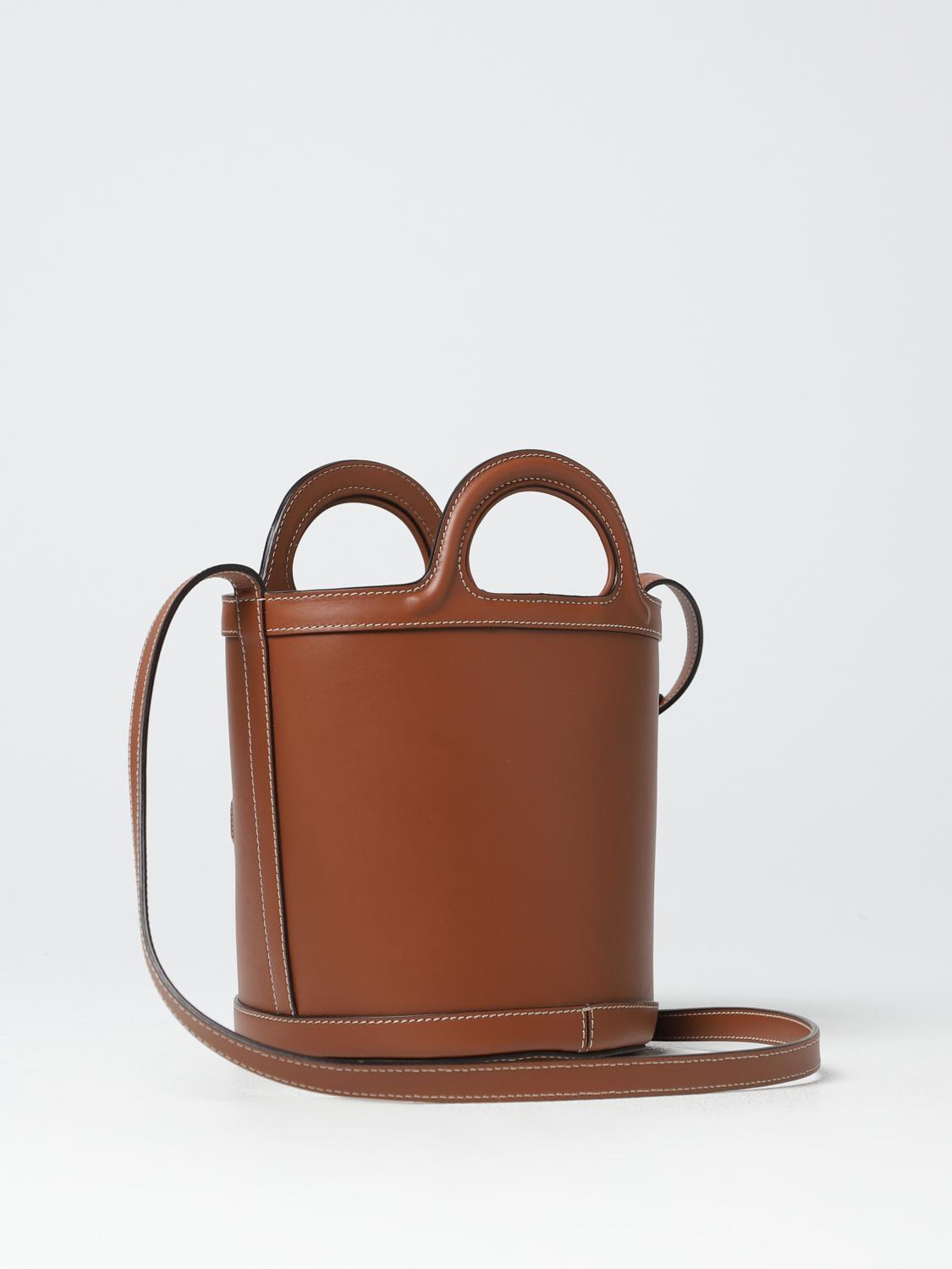 MARNI BORSA MINI: Borsa Tropicalia Marni in pelle, Marrone - Img 2