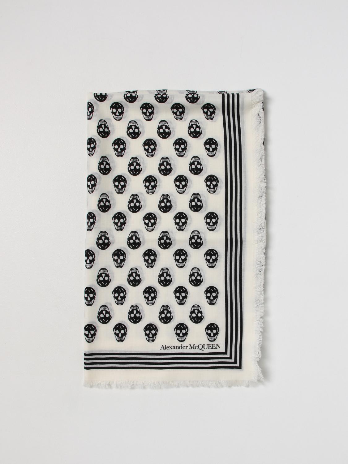 MCQUEEN SCIARPA: Sciarpa Biker McQueen in lana jacquard, Avorio - Img 1