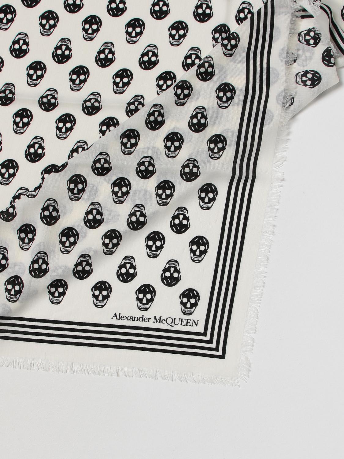 MCQUEEN SCIARPA: Sciarpa Biker McQueen in lana jacquard, Avorio - Img 3