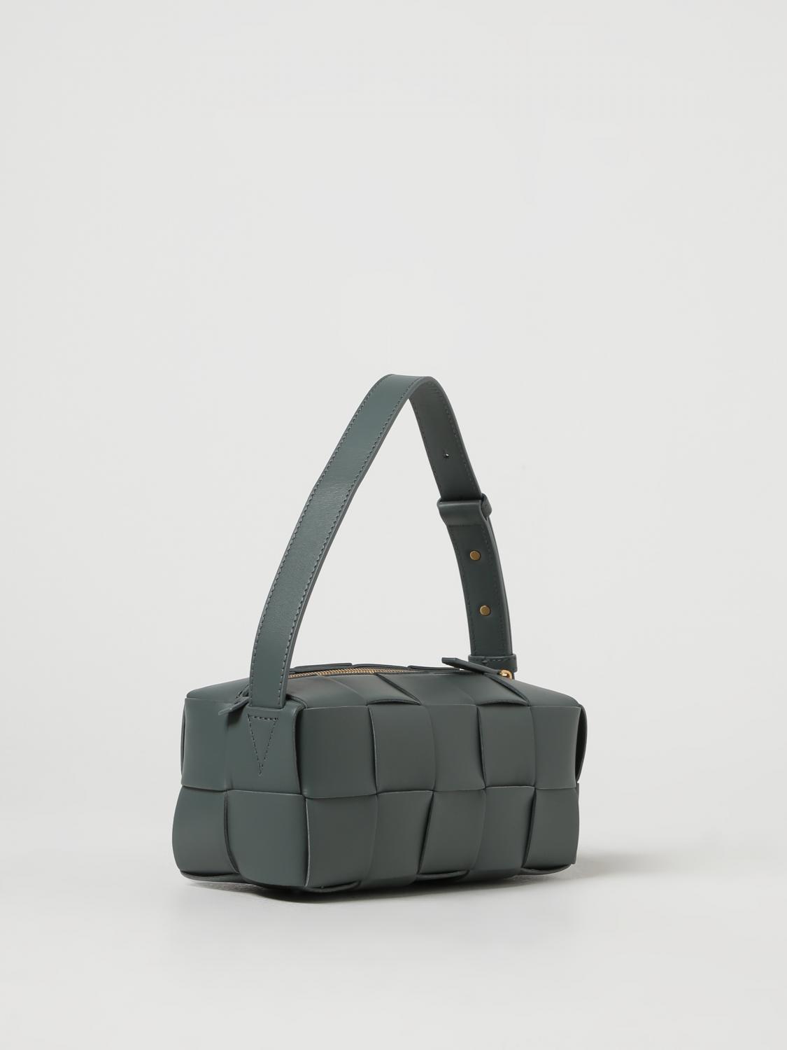 BOTTEGA VENETA BORSA A SPALLA: Borsa Brick Cassette Bottega Veneta in pelle intrecciata, Salvia - Img 3