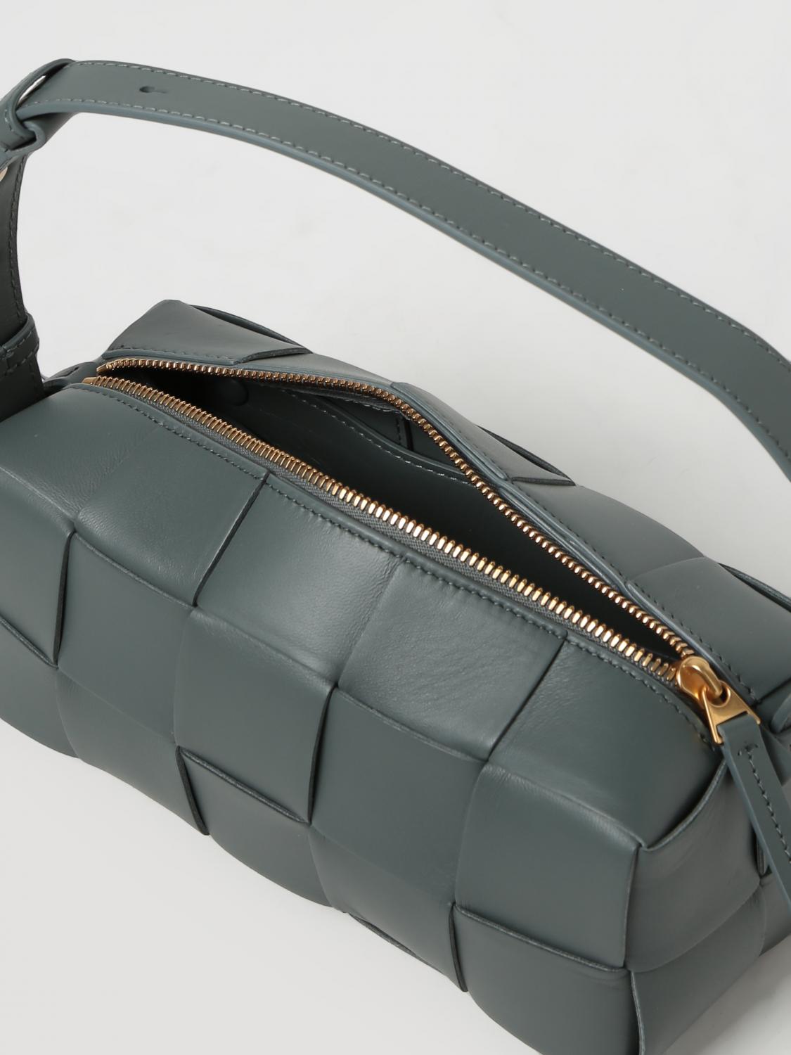 BOTTEGA VENETA BORSA A SPALLA: Borsa Brick Cassette Bottega Veneta in pelle intrecciata, Salvia - Img 5