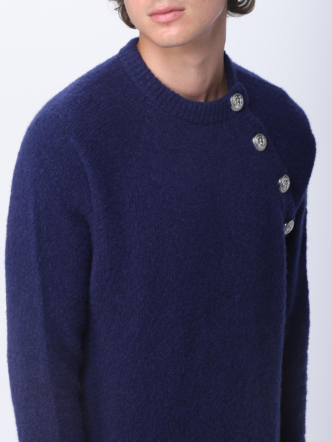 BALMAIN PULLOVER: Pullover herren Balmain, Marine - Img 5