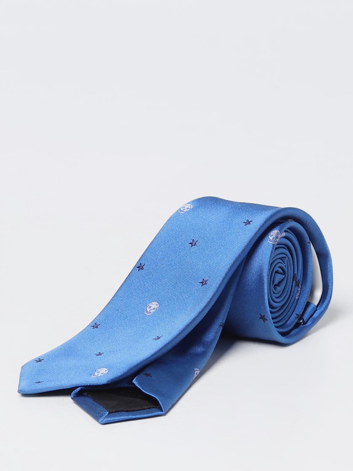 Alexander McQueen ネイビー ネクタイ MCQUEEN: jacquard silk tie - Blue | McQueen tie 6231074002N online