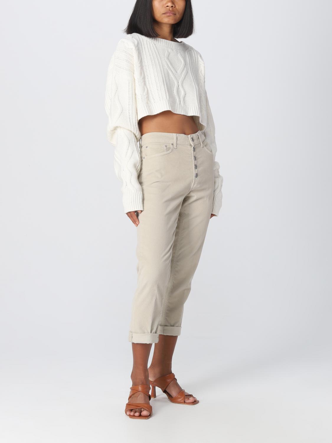 DONDUP PANTS: Dondup pants in cotton blend velvet, Beige - Img 2