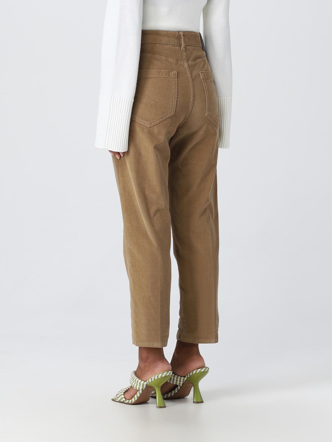 DONDUP PANTS: Dondup pants in cotton blend velvet, Sand - Img 3