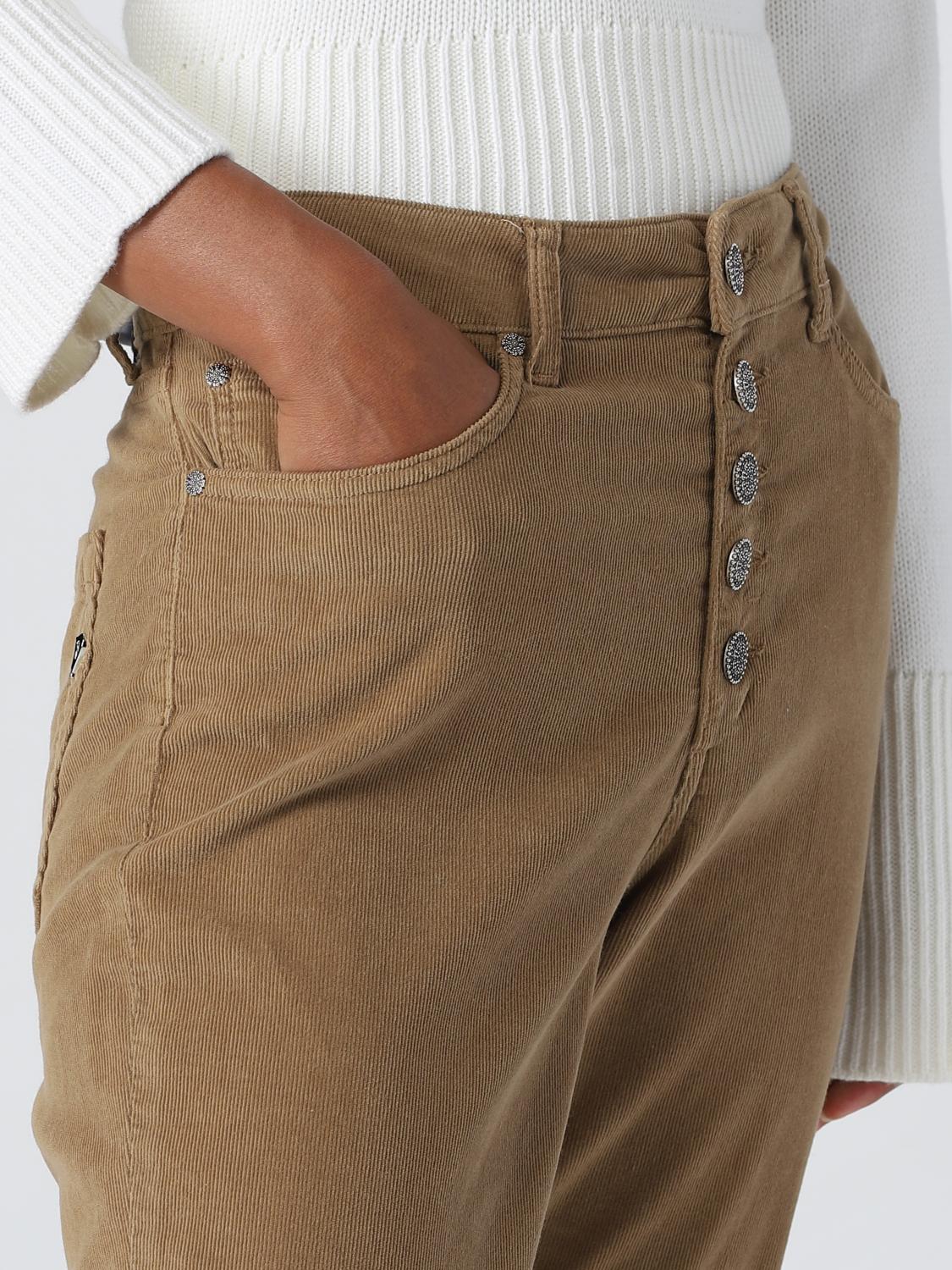 DONDUP PANTS: Dondup pants in cotton blend velvet, Sand - Img 4