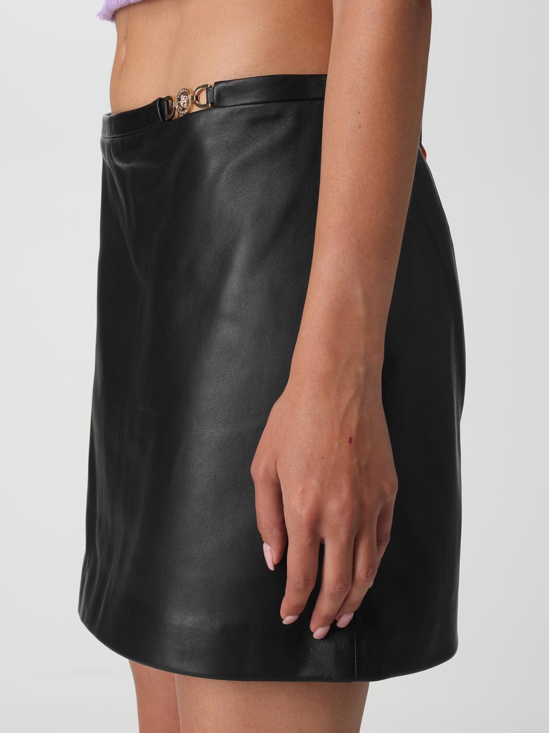 VERSACE: leather skirt - Black | Versace skirt