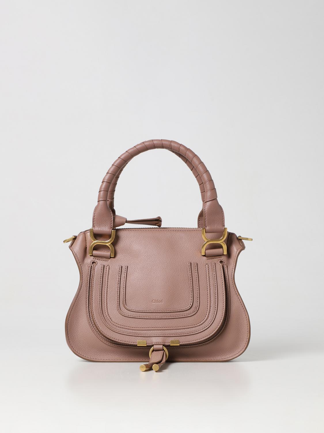 CHLOÉ HANDBAG: Chloé Marcie bag in grained leather, Pink - Img 1