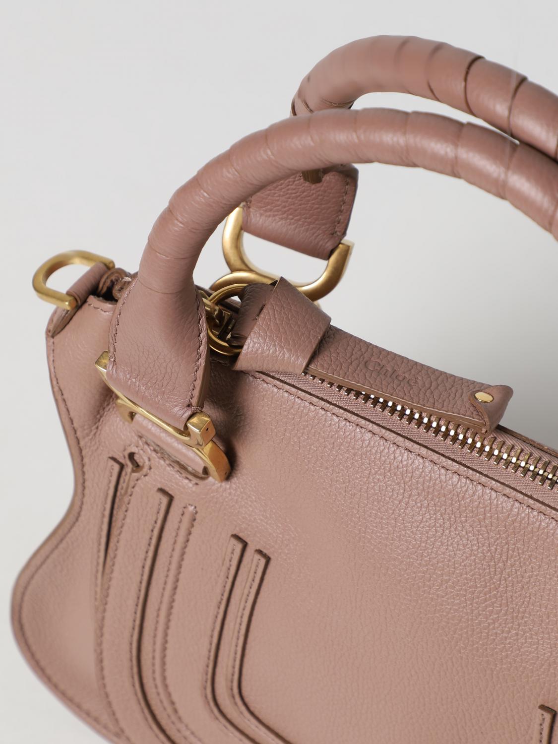 CHLOÉ HANDBAG: Chloé Marcie bag in grained leather, Pink - Img 3