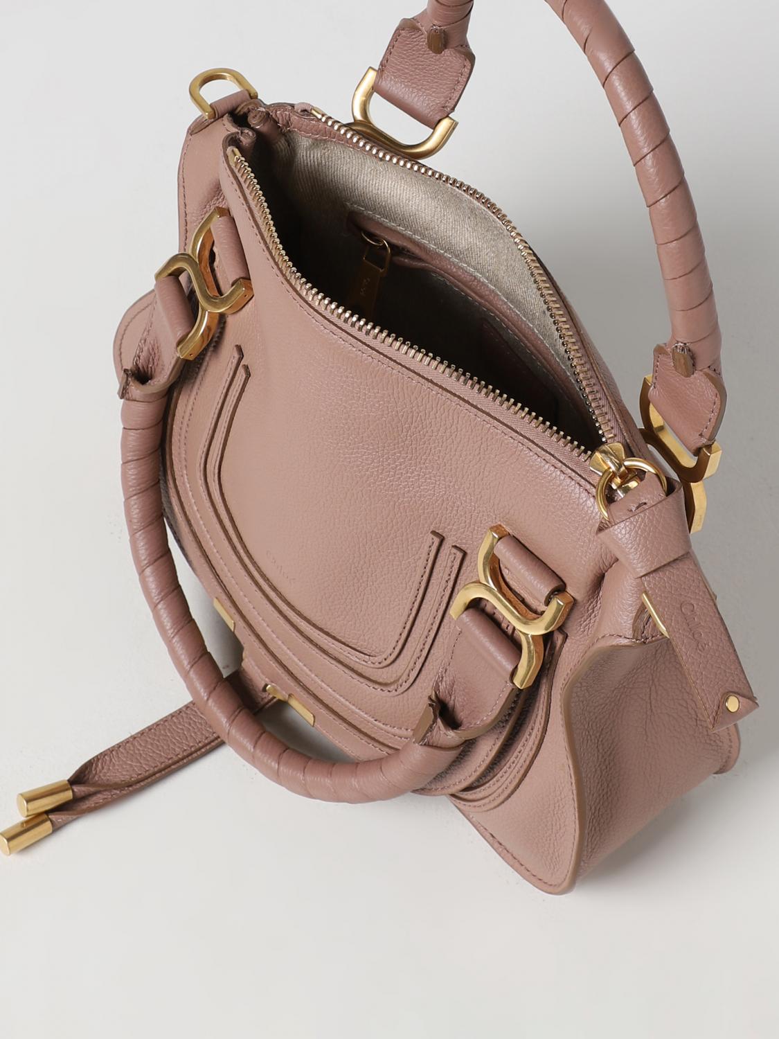 CHLOÉ HANDBAG: Chloé Marcie bag in grained leather, Pink - Img 4