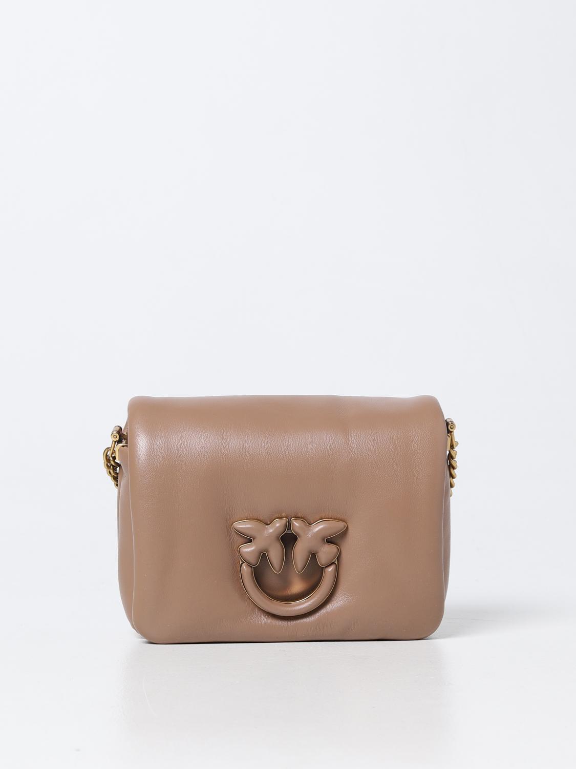PINKO BORSA MINI: Borsa Love Click Baby Puff Pinko in nappa, Beige - Img 1