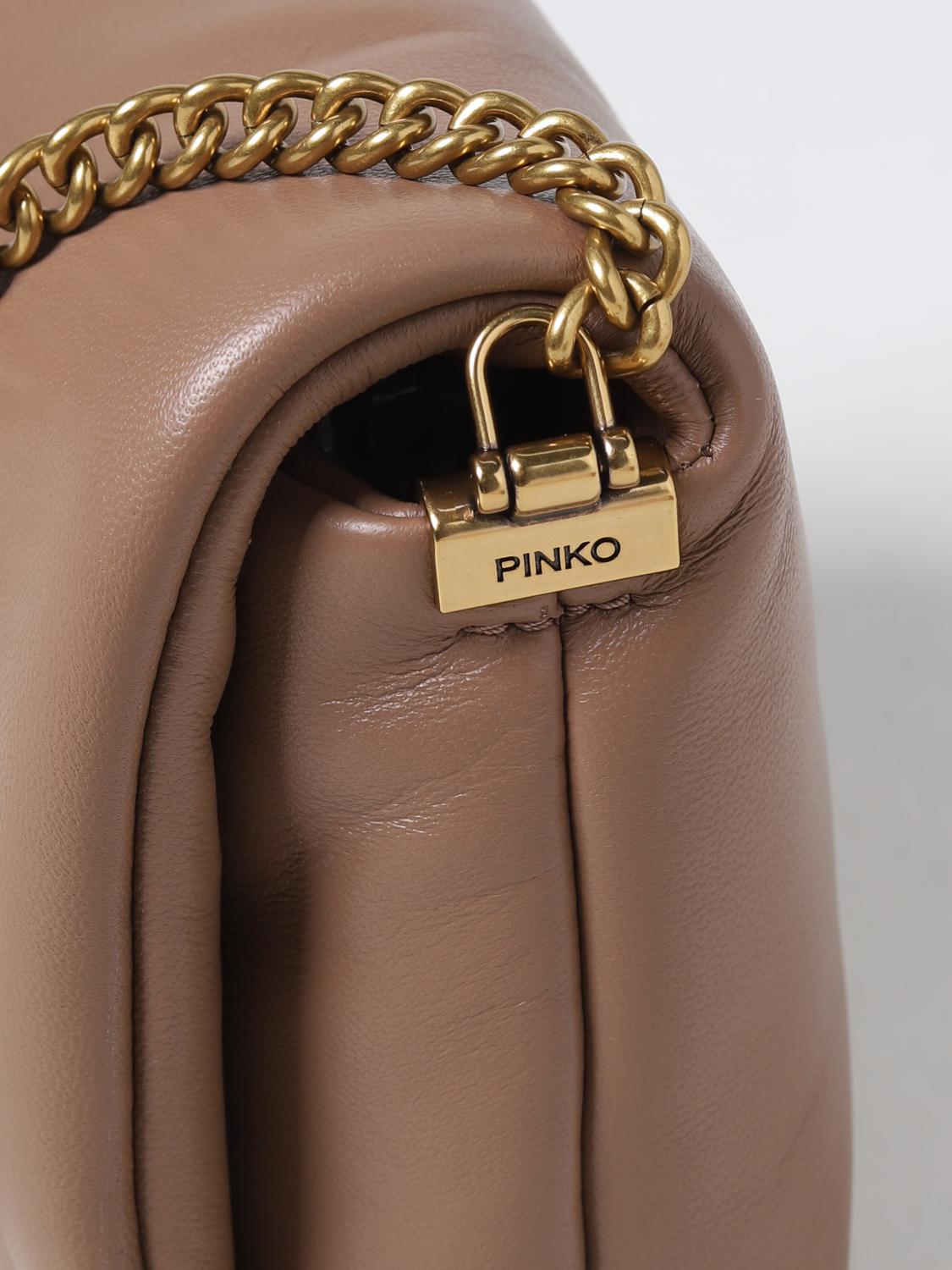 PINKO BORSA MINI: Borsa Love Click Baby Puff Pinko in nappa, Beige - Img 3