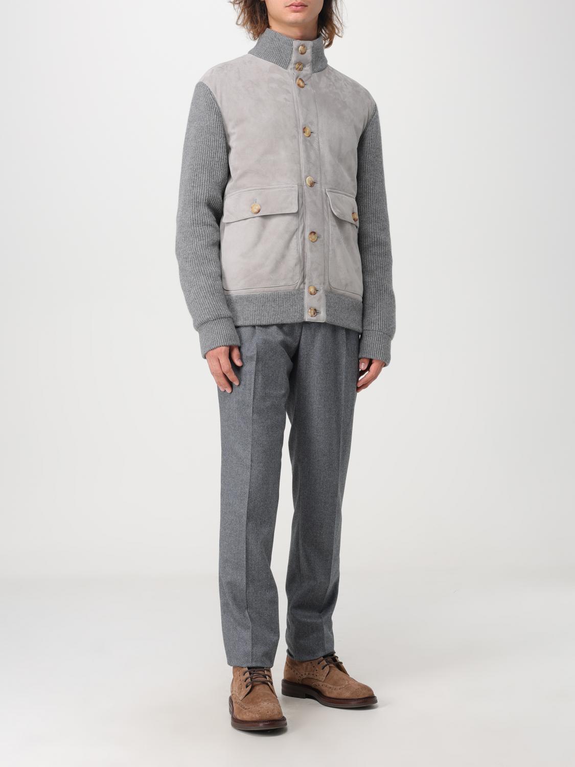 BRUNELLO CUCINELLI ジャケット ダークグレー Brunello Cucinelli shearling-collar Suede Jacket | Grey | FARFETCH