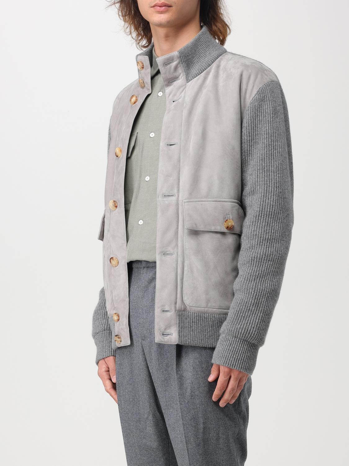 【美品】Brunello Cucinelli ダブルジップブルゾン グレー　極上 美品】Brunello Cucinelli ダブルジップブルゾン グレー 極上