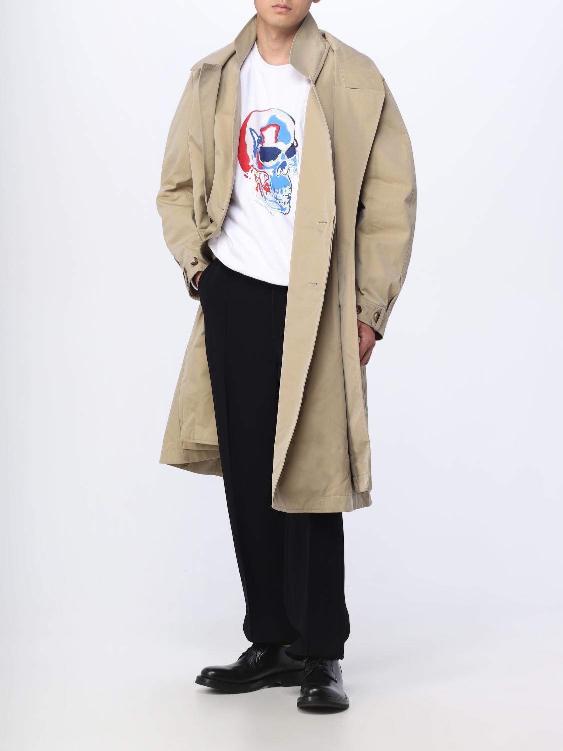 McQueen トレンチコート メンズ - ベージュ | 745744QVS35 | GIGLIO.COM