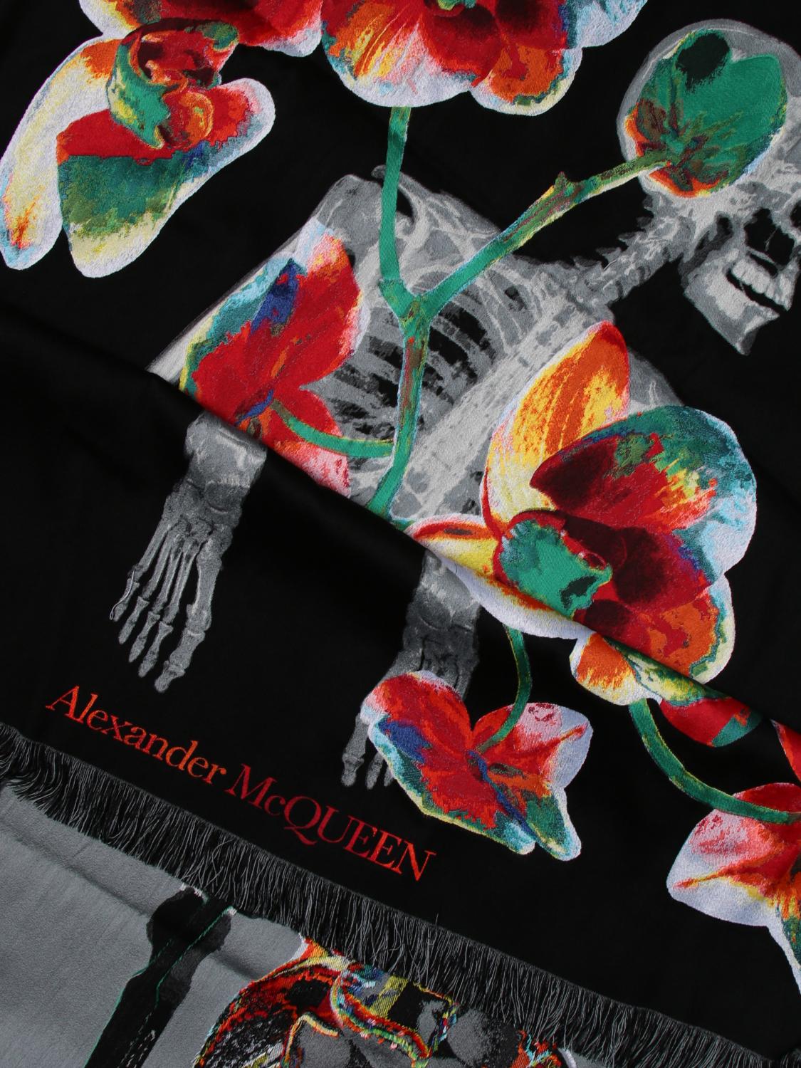 MCQUEEN BUFANDA: Bufanda mujer McQueen, Negro - Img 3