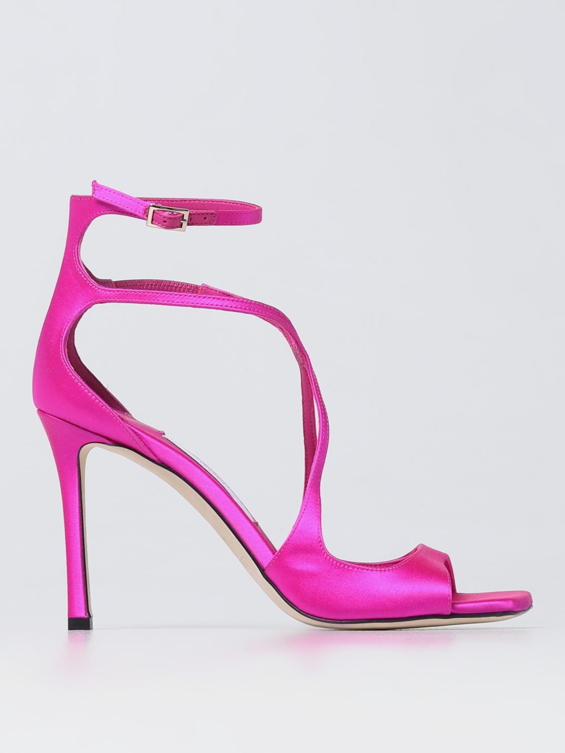 Jimmy Choo Azia sandals in satin - Fuchsia | AZIA 95 SAT | GIGLIO.COM