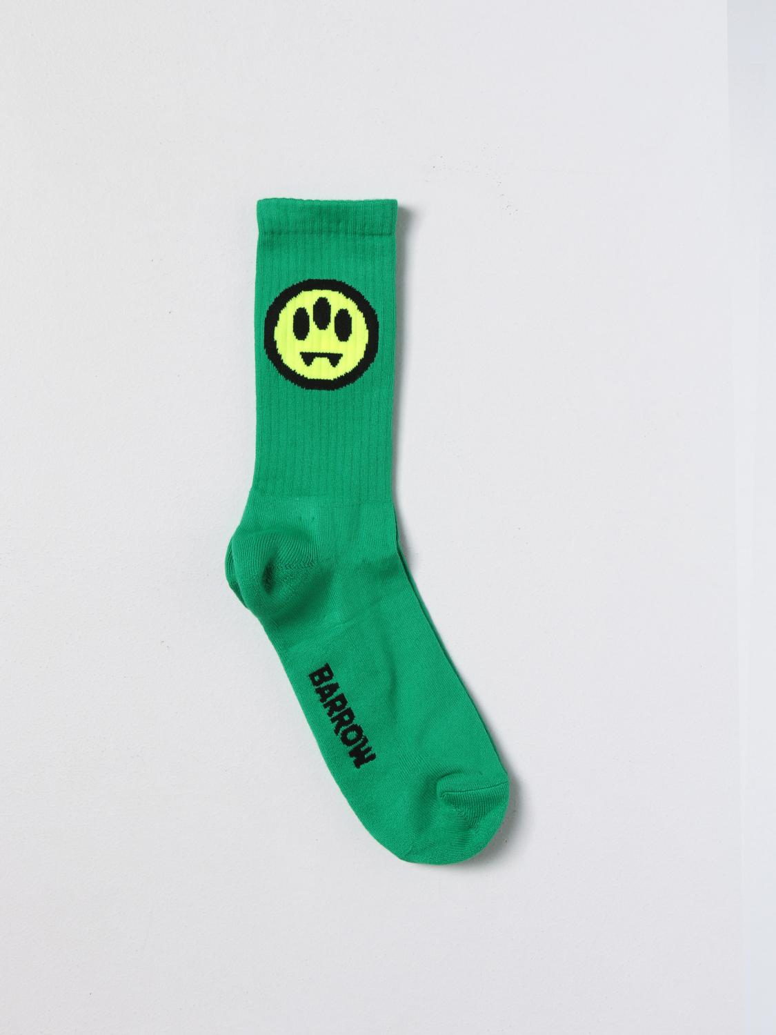 BARROW CALZE: Calze Barrow in cotone stretch con logo jacquard, Verde - Img 1