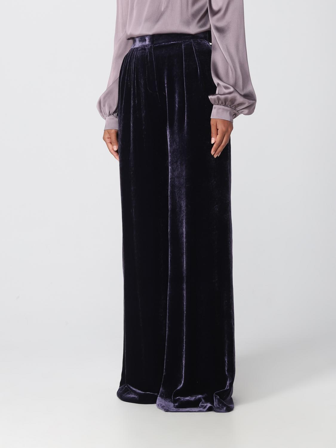 ALBERTA FERRETTI PANTALONI: Pantalone Alberta Ferretti in velluto, Viola - Img 4