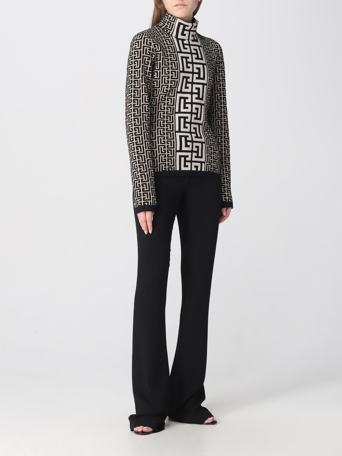 BALMAIN MAGLIA: Pullover Balmain in misto lana con motivo monogram, Avorio - Img 2