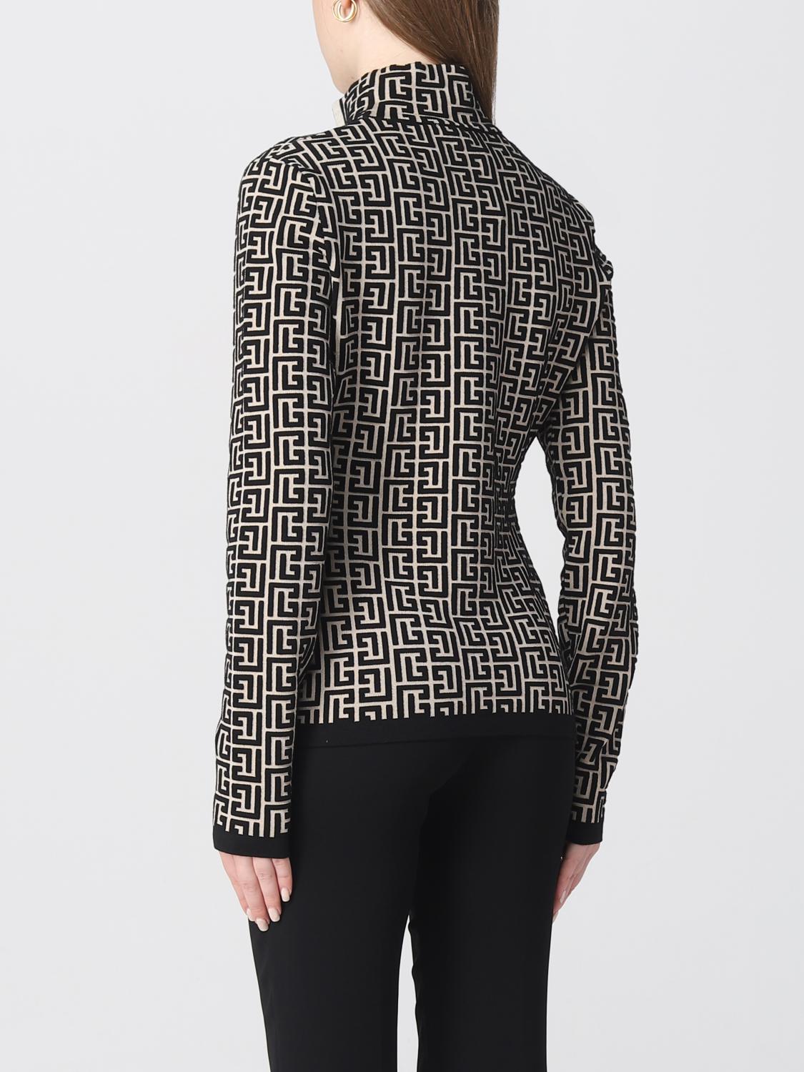 BALMAIN MAGLIA: Pullover Balmain in misto lana con motivo monogram, Avorio - Img 3