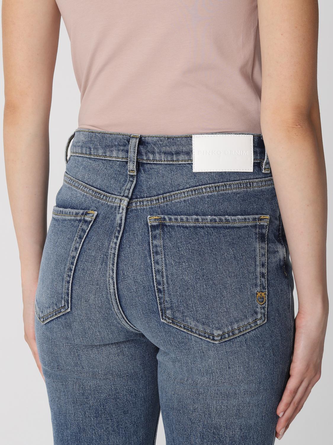 Pinko Damen Jeans Sissy Slim Denim Effetto Marmo – Enge Slim Fit Jeans Mit Marmor-Effekt