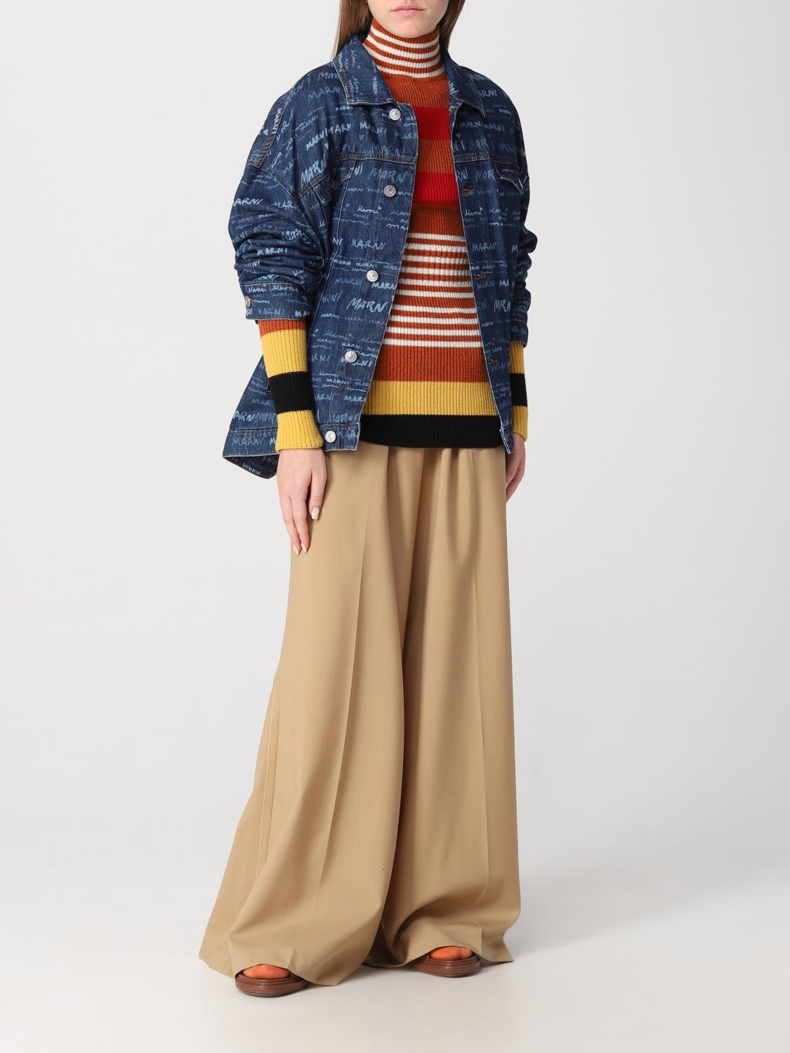 MARNI GIACCA: Giacca Marni in denim con stampa Mega Marni, Blue - Img 2