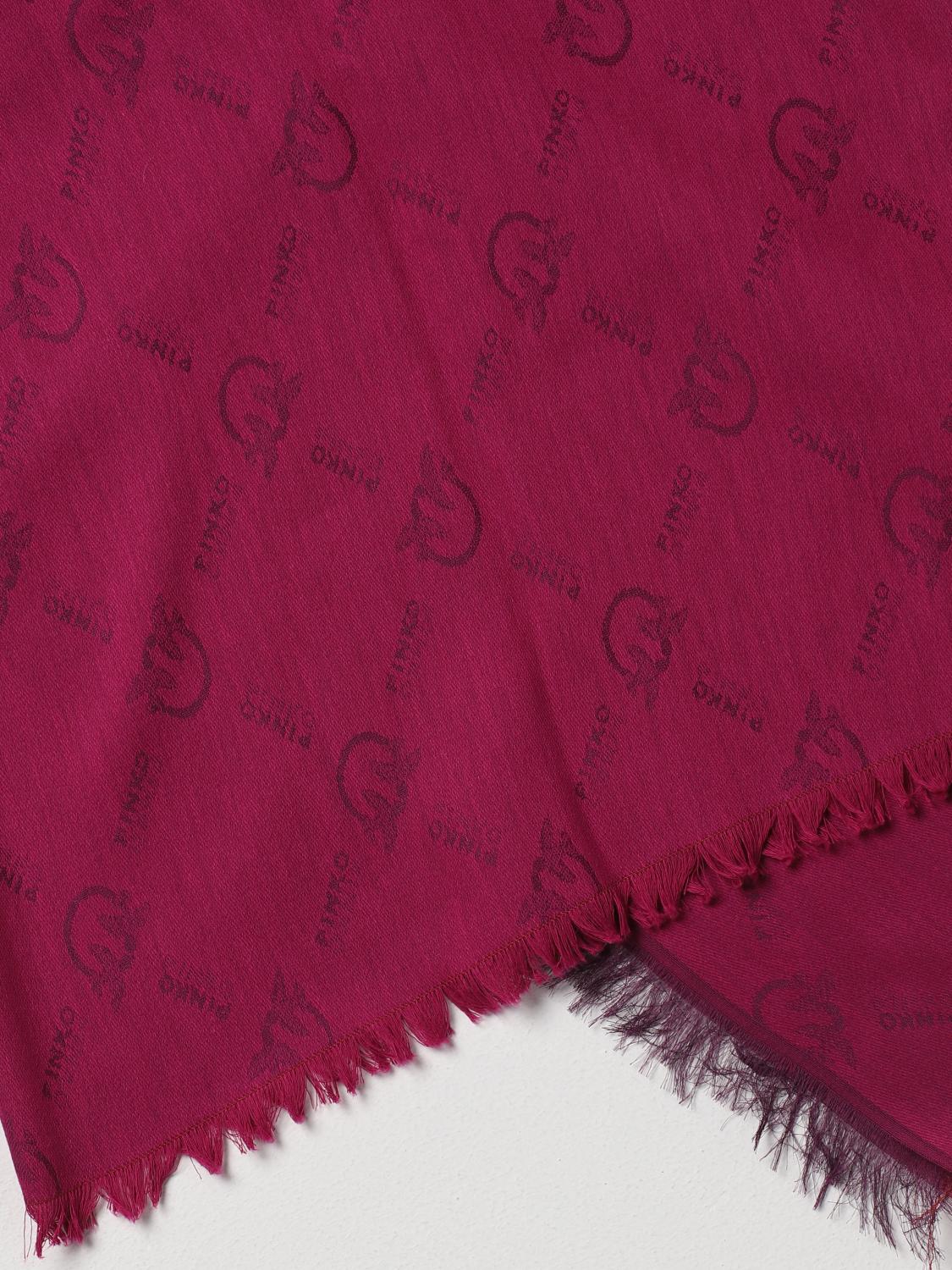 PINKO SCIARPA: Sciarpa Pinko in cotone con Love Birds jacquard, Viola - Img 3