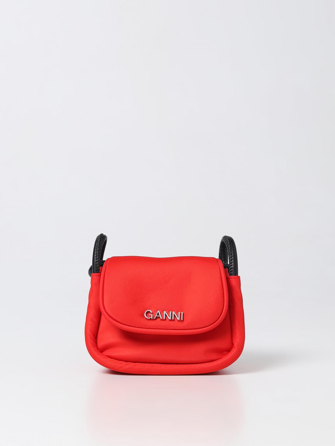 Ganni Women's Borsa Hobo Mini Red