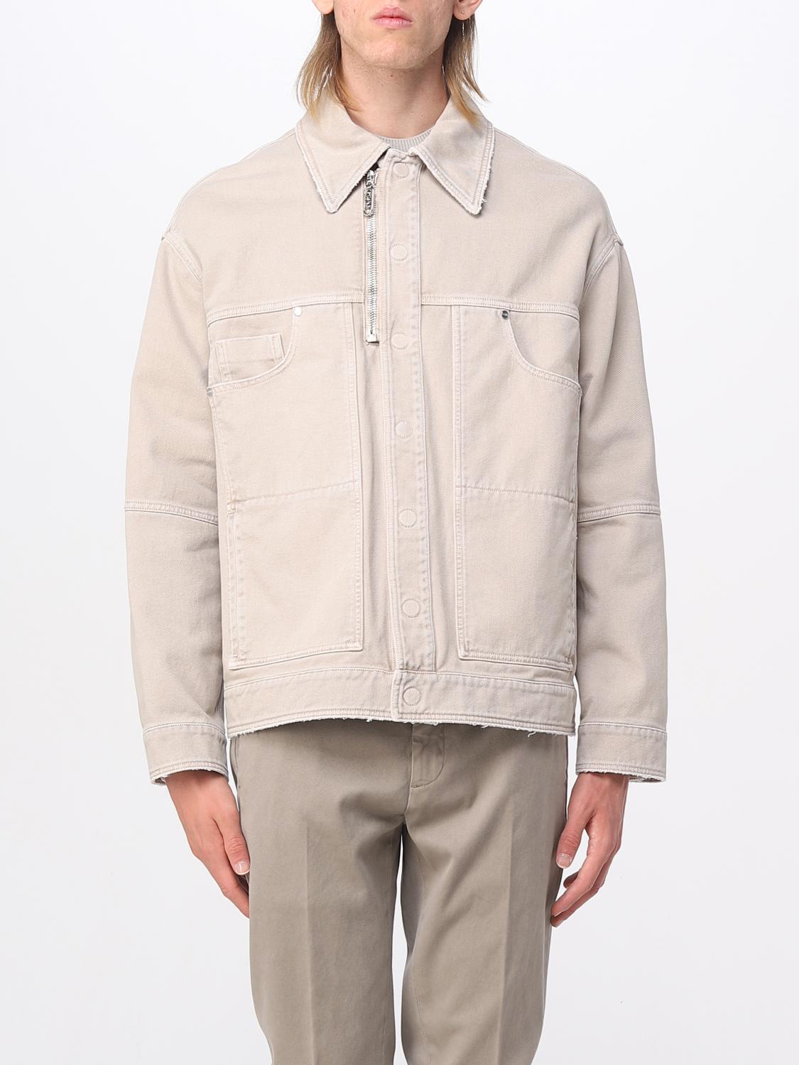 Fendi denim jacket with O'Lock slider - Beige | FW1242AO70